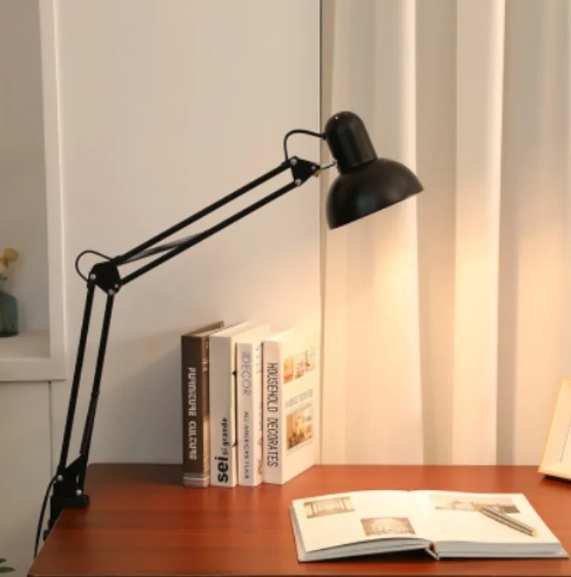 Flexible Led Desk Lamp Home Office Modern Fixed Metal Table Lamps Metal Adjustable Folding Reading Light Clip Fittings