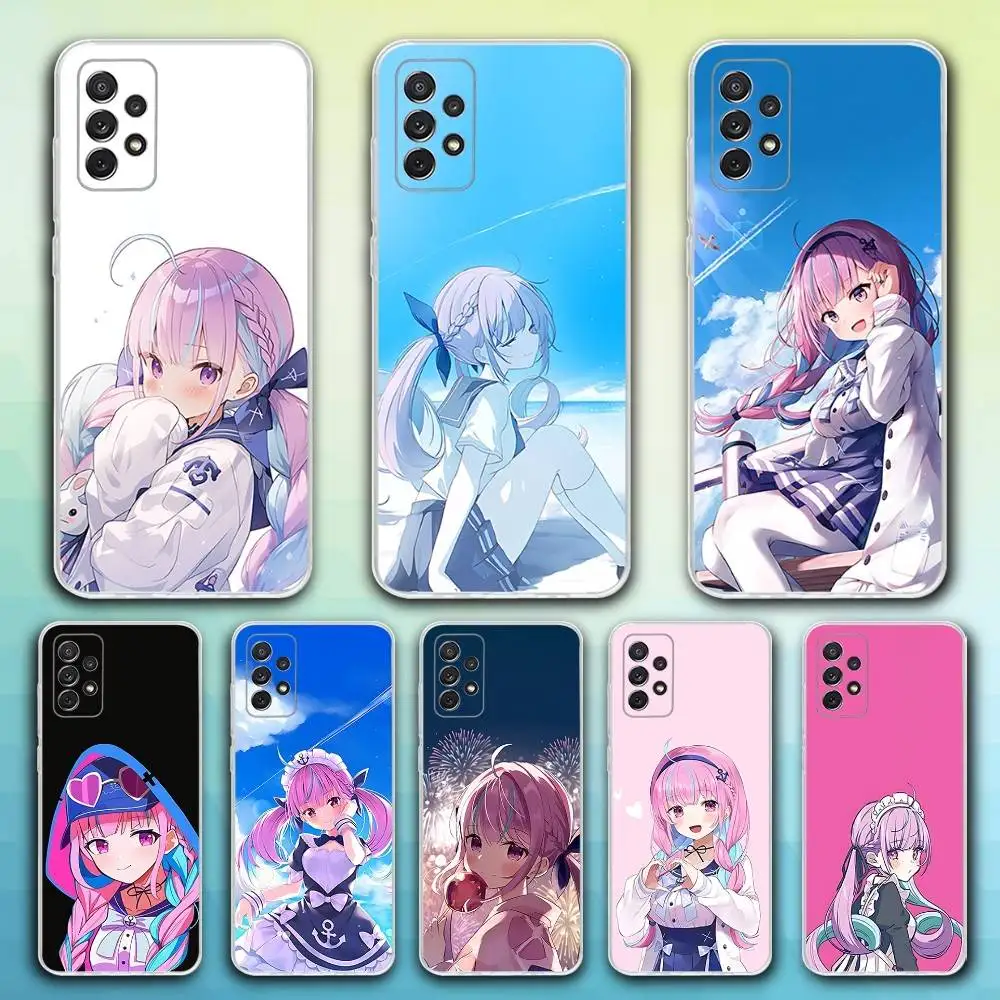 

M-Minato Cartoon A-Aqua Phone Case For Samsung S30,23,21,22,20, FE lite,S10,9,8,7 PIus Note20ultra Soft Transparent