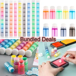 40pcs/set Mini Rainbow Stackable Blender Brushes Soft Bristle Finger Dauber For Ink Blending Easier Scrapbook Card Making Bundle