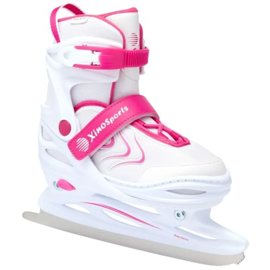 

Adjustable Ice Skates - for Girls and Boys Two Awesome Colors - Blue and Pink Soft Padding and Reinforced Ankle Support Fun to