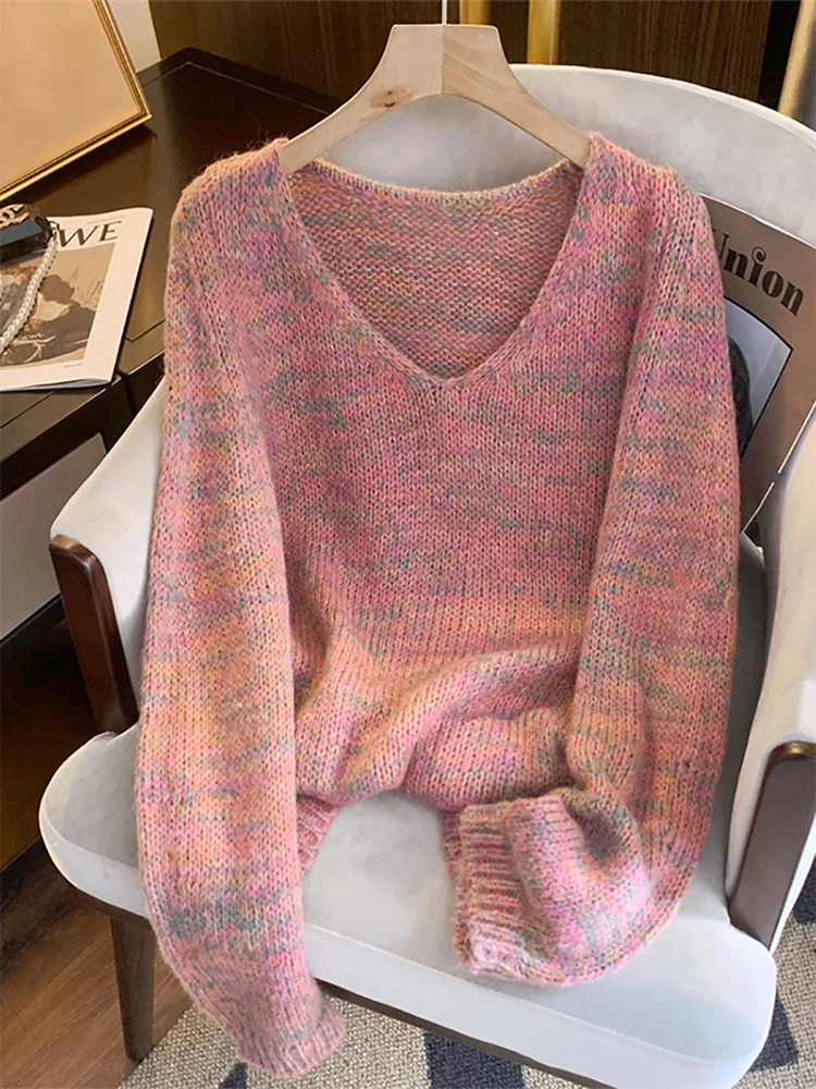Korean Style Gentle Women's Sweater Loose Top Knitted Shirt Fashionable Autumn New Style Age Reduction Comfortable Fit Long S...