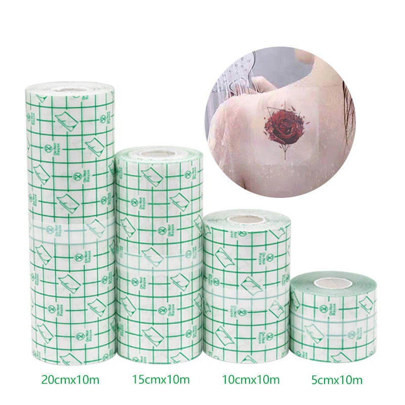 Impermeável Tattoo Aftercare Bandage, película protetora transparente PU, gaze gesso, ferida vestir, fita de fixação, 5 cm x 10m, 5 cm x 10m