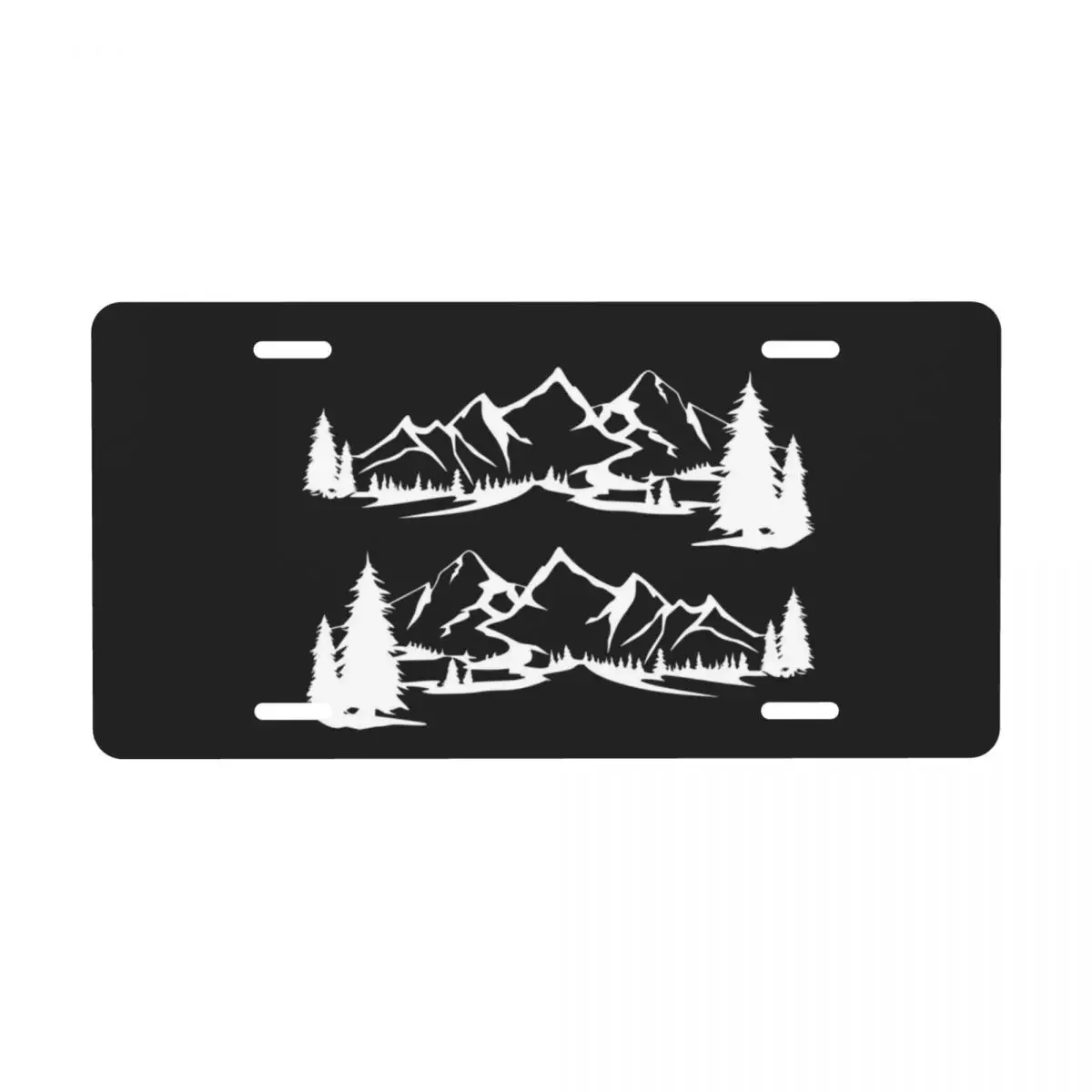 Large Mountains For Camper License Plate Custom Adventure Nautical Decorative Car Front License Plate Cover Aluminum Vanity Tag