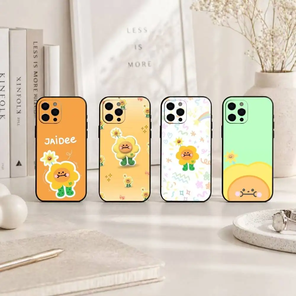 Милый чехол J-Jaidee для iPhone 17, 16, 15, 14, 13, 12, 11 Plus, Pro Max, XS, мягкий силиконовый черный чехол
