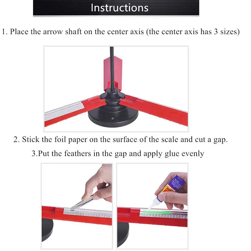 Łucznictwo Fletching narzędzie strzałka Fletching Jig cylindryczne strzałki pióra klejenie DIY strzałka multi-size strzałka akcesoria myśliwskie