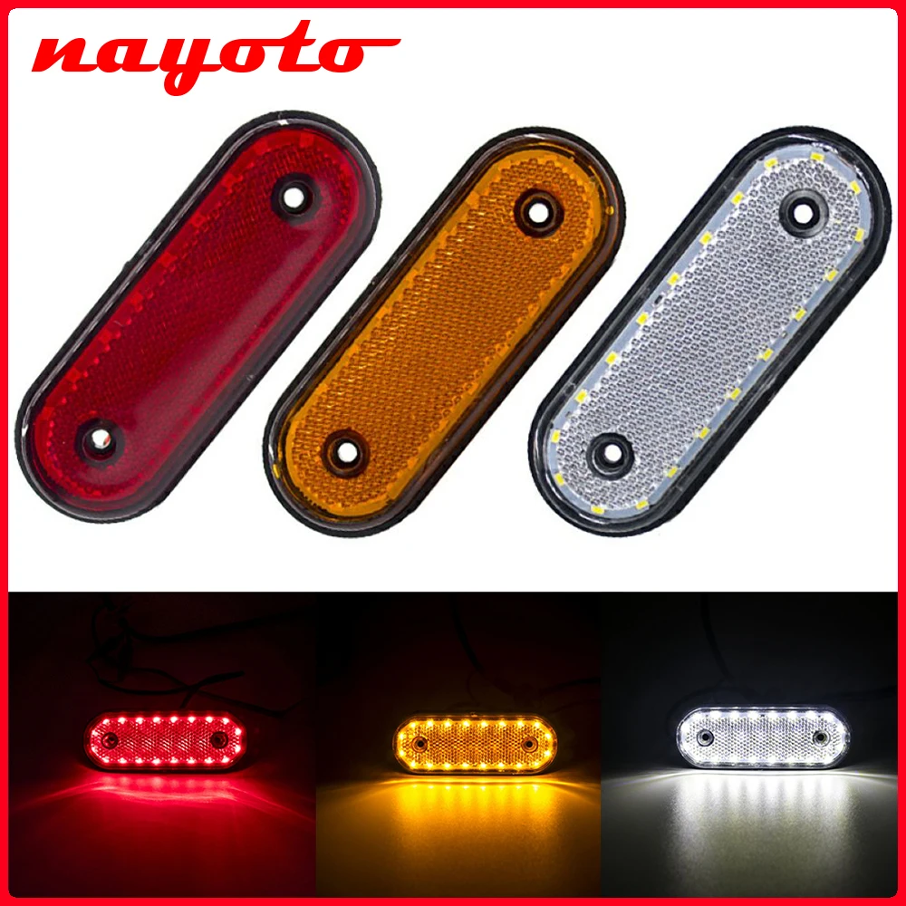 10Pcs 24V 20 LED Side Marker Lights Back Light Clearance Lamp Turn Signal Tractor RV Trailer Lorry Pickup Truck Amber White Red