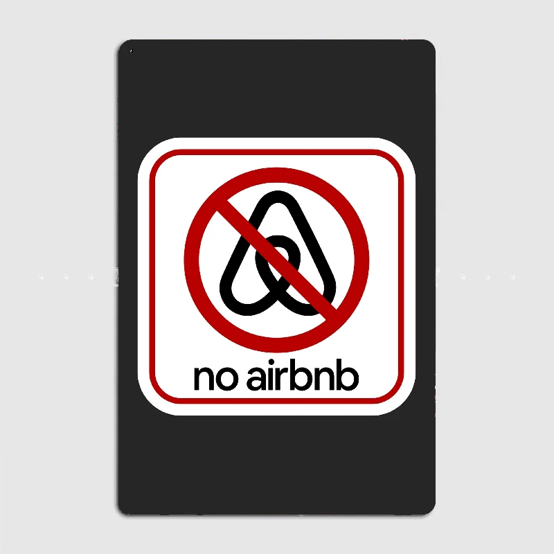 NO AIRBNB-Affiche en métal pour décoration murale, 18 panneaux, club, garage, maison, chambre, création