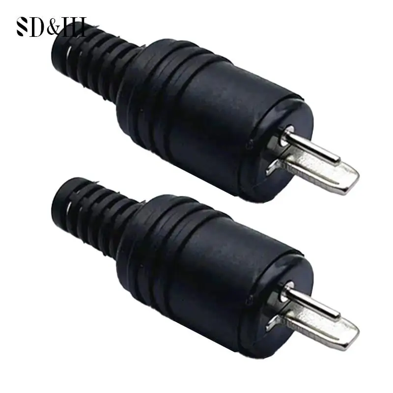 2Pcs Male HIFI Speaker Tools Power Signal Audio Black Adapter DIN Plug Screw Terminals 2 Pin Connector Mini Accessories