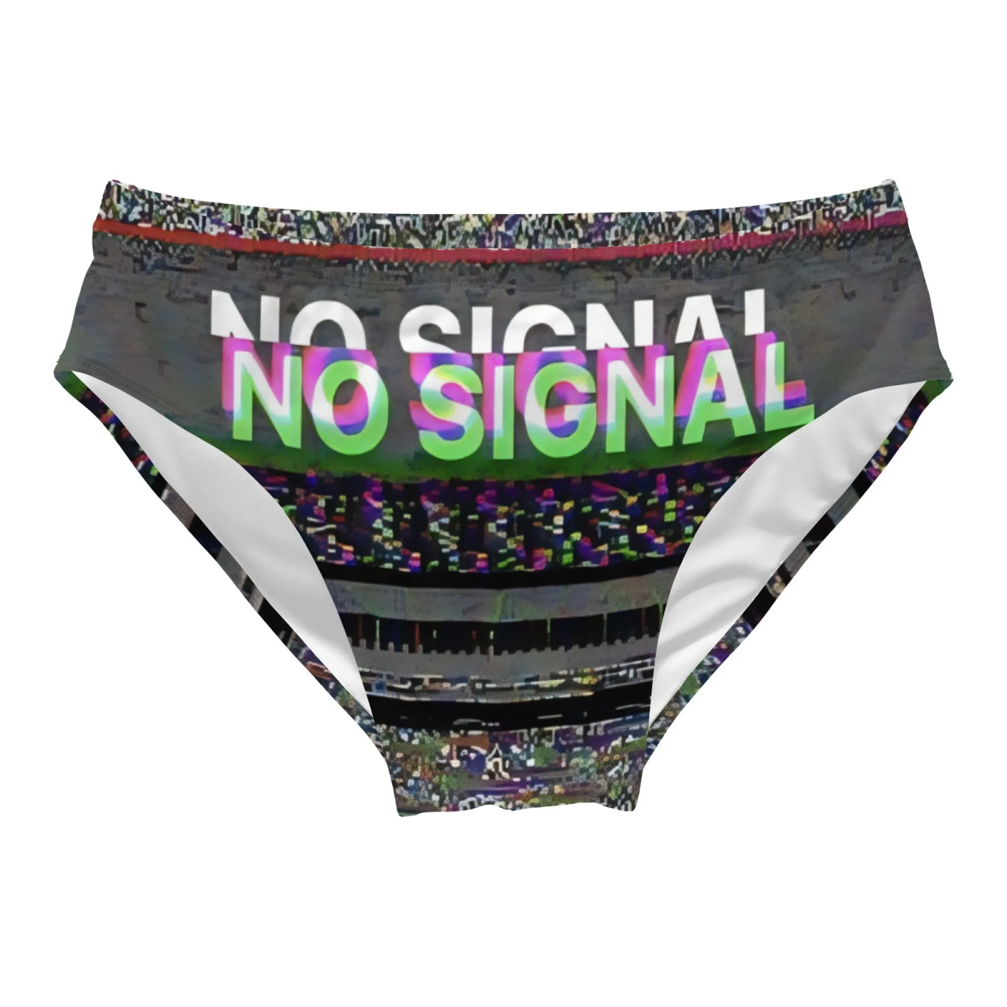 NO SIGNAL Fault Swim Trunks Lightweight Comfortable Novel Men's Triangle Trunks Pool Party Hot Spring Resorts Sexy Men's Bikinis