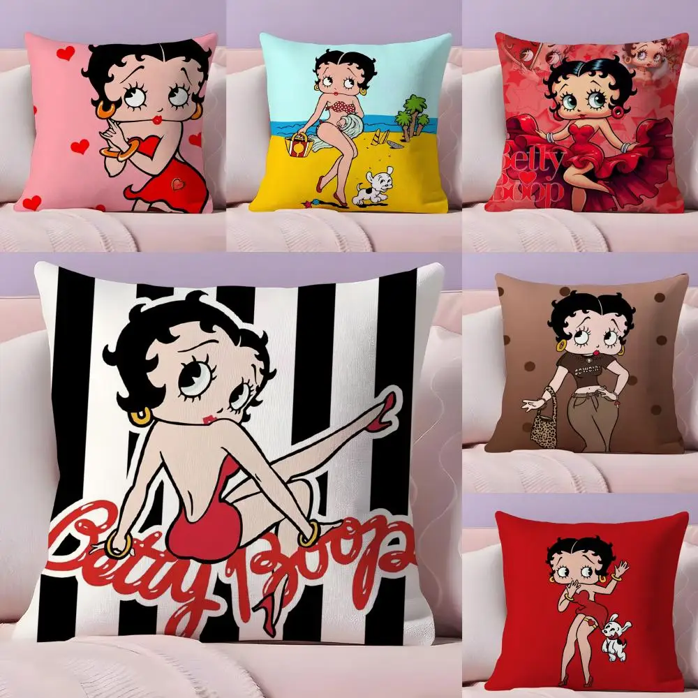 B-BeTTyS-CuTe-B-BoopS Pillow Case Plush Fabric Soft Double-Sided Printed Sofa Warm Winter Home Gift Cushion Cover