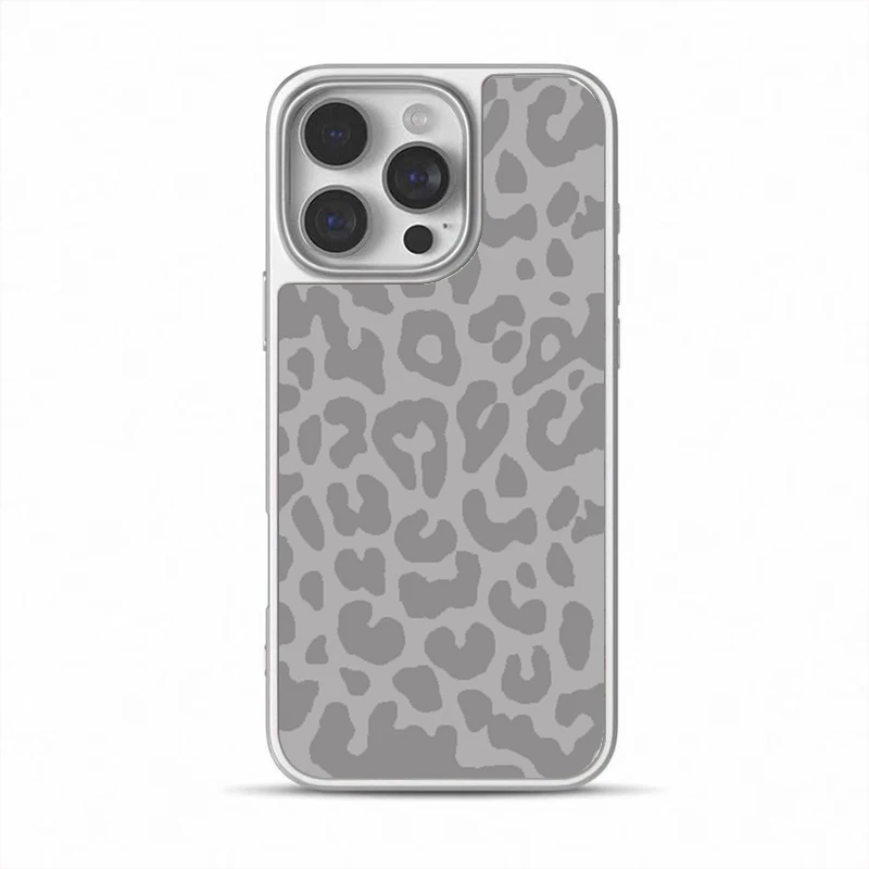 

INS Grey Leopard Print Phone Case for iPhone 17 16e 16 15 14 13 12 11 Air Pro Max X XR XSMAX 8 7 Plus Luxury Clear Soft Cover