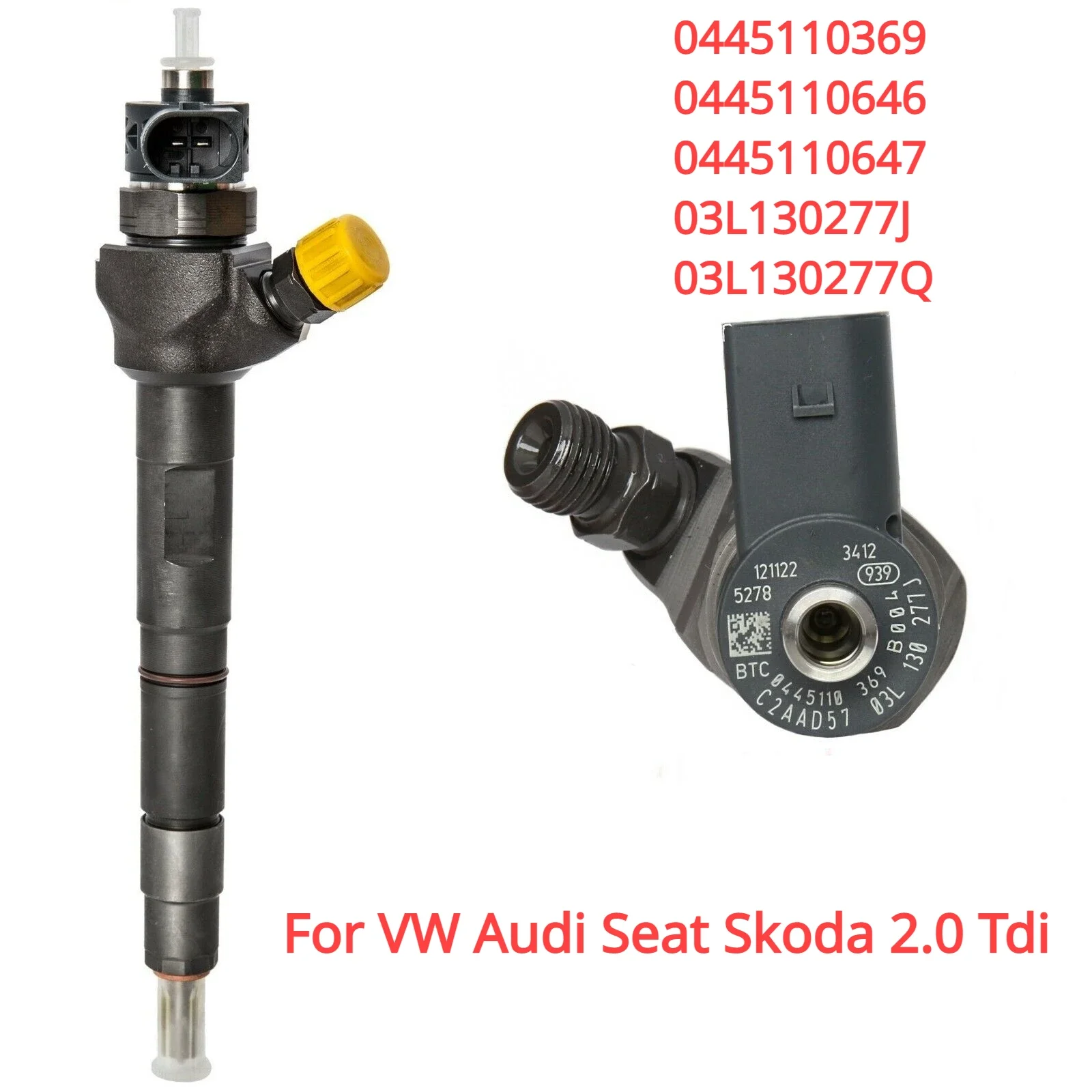 

0445110369 03L130277J 03L130277Q For VW Amarok Audi Seat Skoda 2.0 Tdi Diesel Fuel Injector Nozzle New