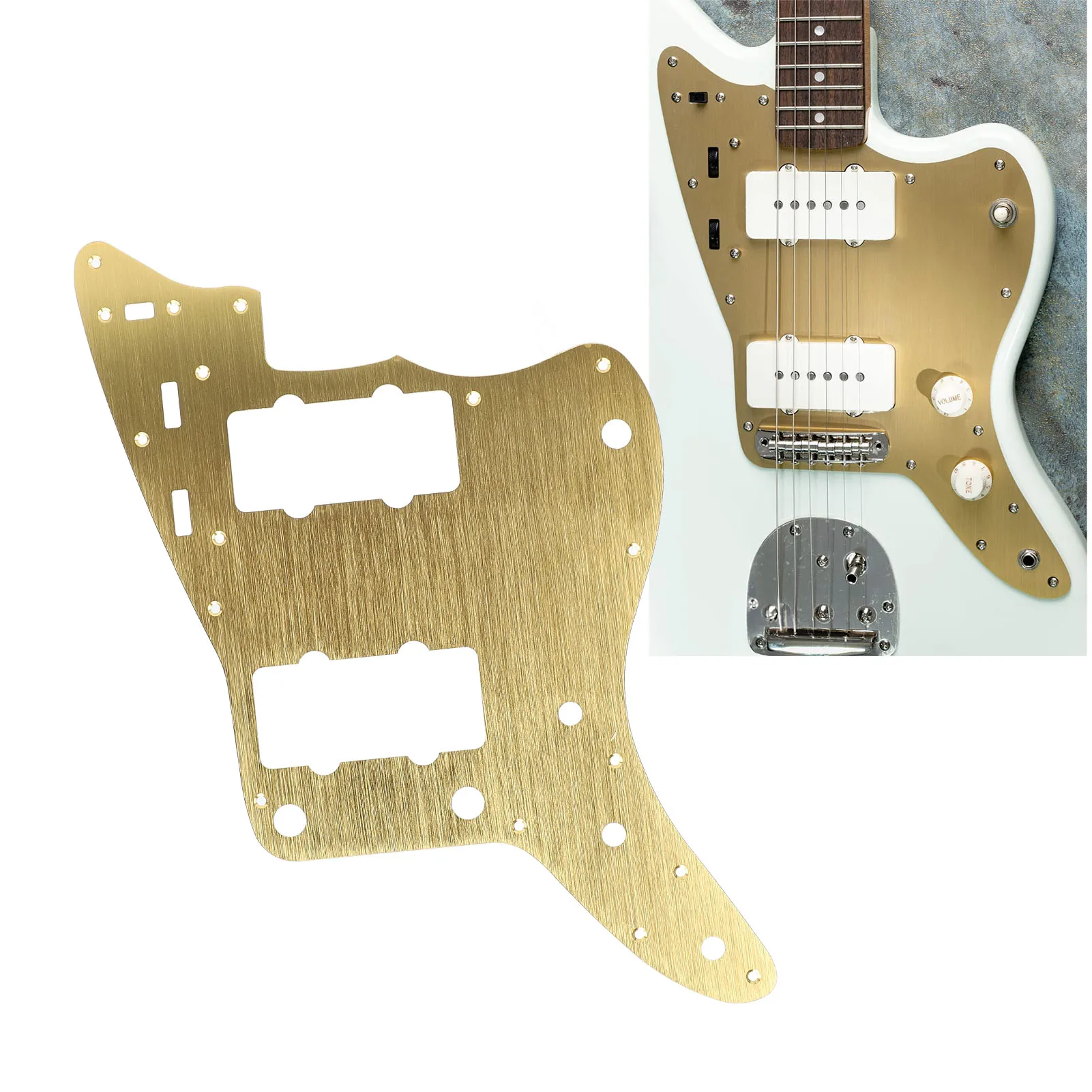 

Electric Guitar Pickguard Scratch Plate 13 Holes Aluminium Alloy Gold Anti Scratch Guard Plate for USA Vintage Reissue Modern