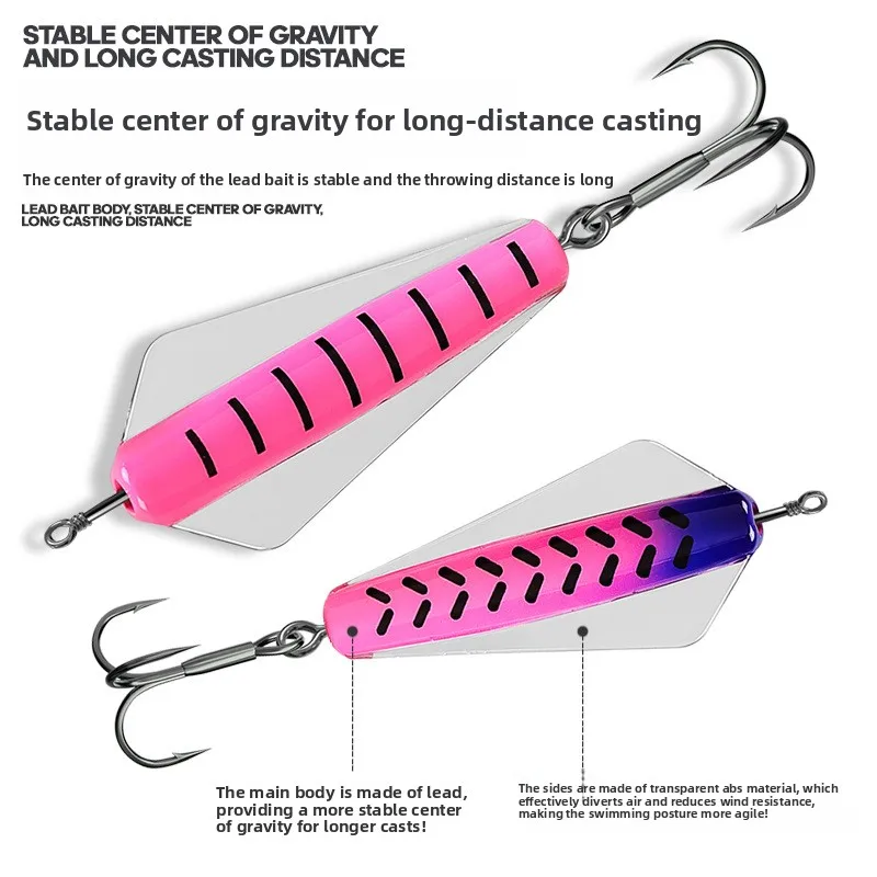 ، الطعم وهمية طعم الاسماك وهمية الشيطان طعم الاسماك وهمية BaitvibHard الطعم طويل الصب العائمة الحشرات الملك القرص على شكل سمك السلمون المرقط الصيد البحري #5