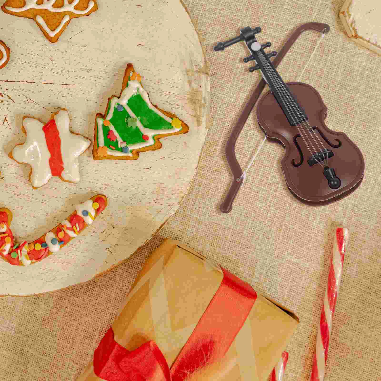 

20 Sets Decorate Christmas Mini Violin Child Accessories for Xmas Models Plastic Adorns