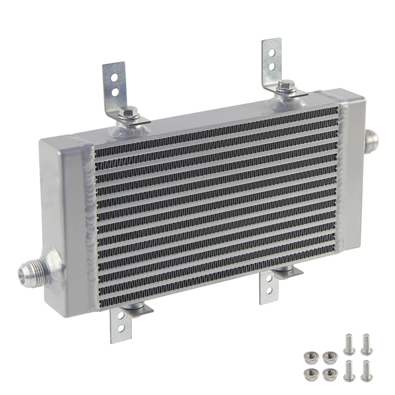 

Universal Cross Flow Bar & Plate Oil Cooler Core 9.5"x5.5"x1.58" Silver + Screws Silver/Black