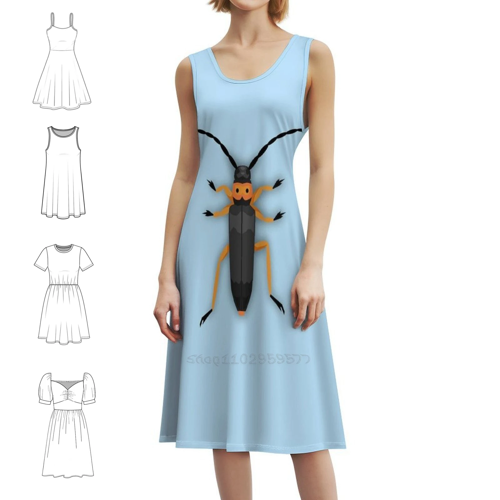 فستان بخطين من الجلد على شكل جناح خنفساء على شكل قلب فستان أنيق للحفلات الصيفية للنساء من جلد الخنفساء البرتقالي #1