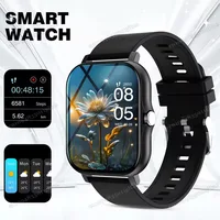 Montre connectée pour Android et iOS, écran HD 2,01 pouces, appels Bluetooth, alertes de messages, musique, mode sport, montre intelligente pour hommes et femmes HT30 1