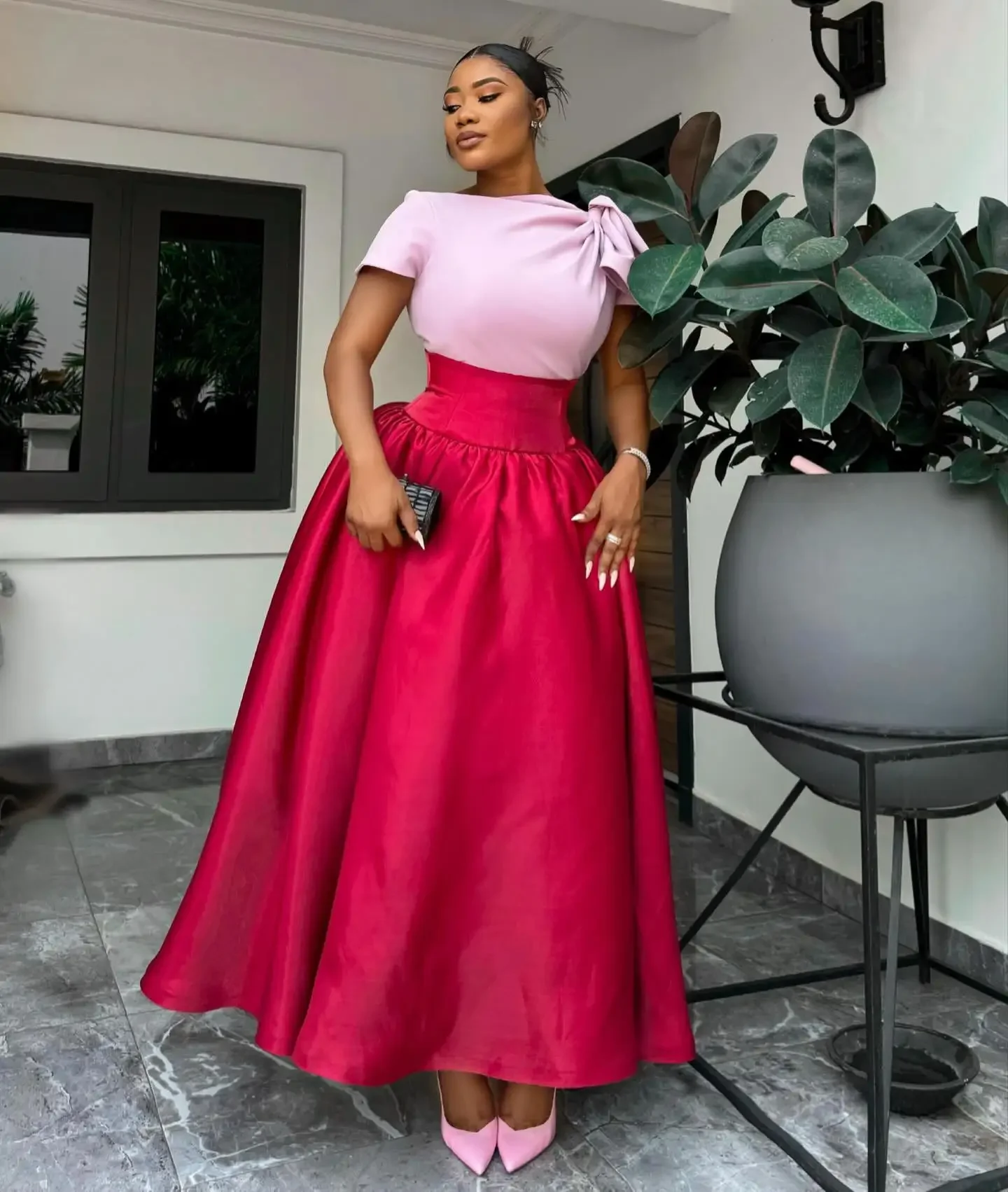 2026 Extra Puffy Satin Long Prom Gown Draped Taffeta Formal Party Dress Celebrity Style Africa Fashion Hot Sale