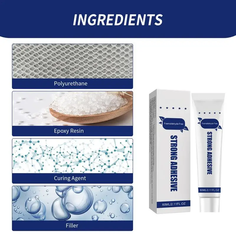 Nail Free Adhesive Glue Super Glue 60ml Multipurpose Quick Drying Transparent Invisible Water Resistant Nail Free Glue Heavy