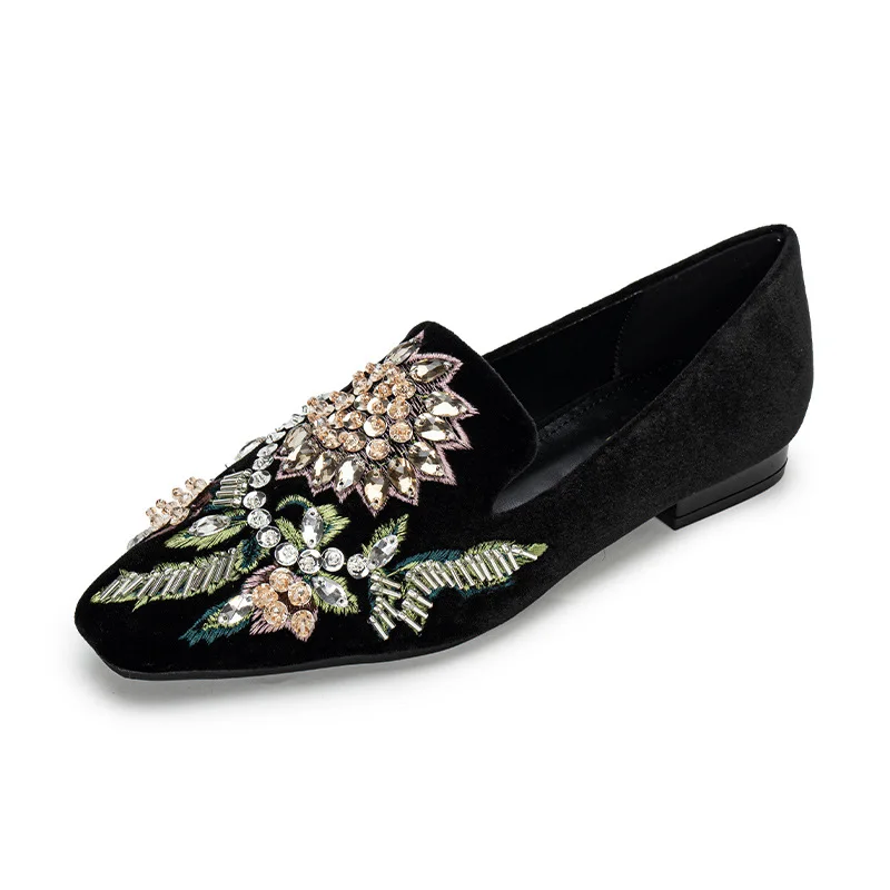 Embroidery Super Fire New Four Seasons Baotou Half Slippers Flat Muller Shoes Zapatillas De Mujer Tacón Zapatos De Mujer Ofertas