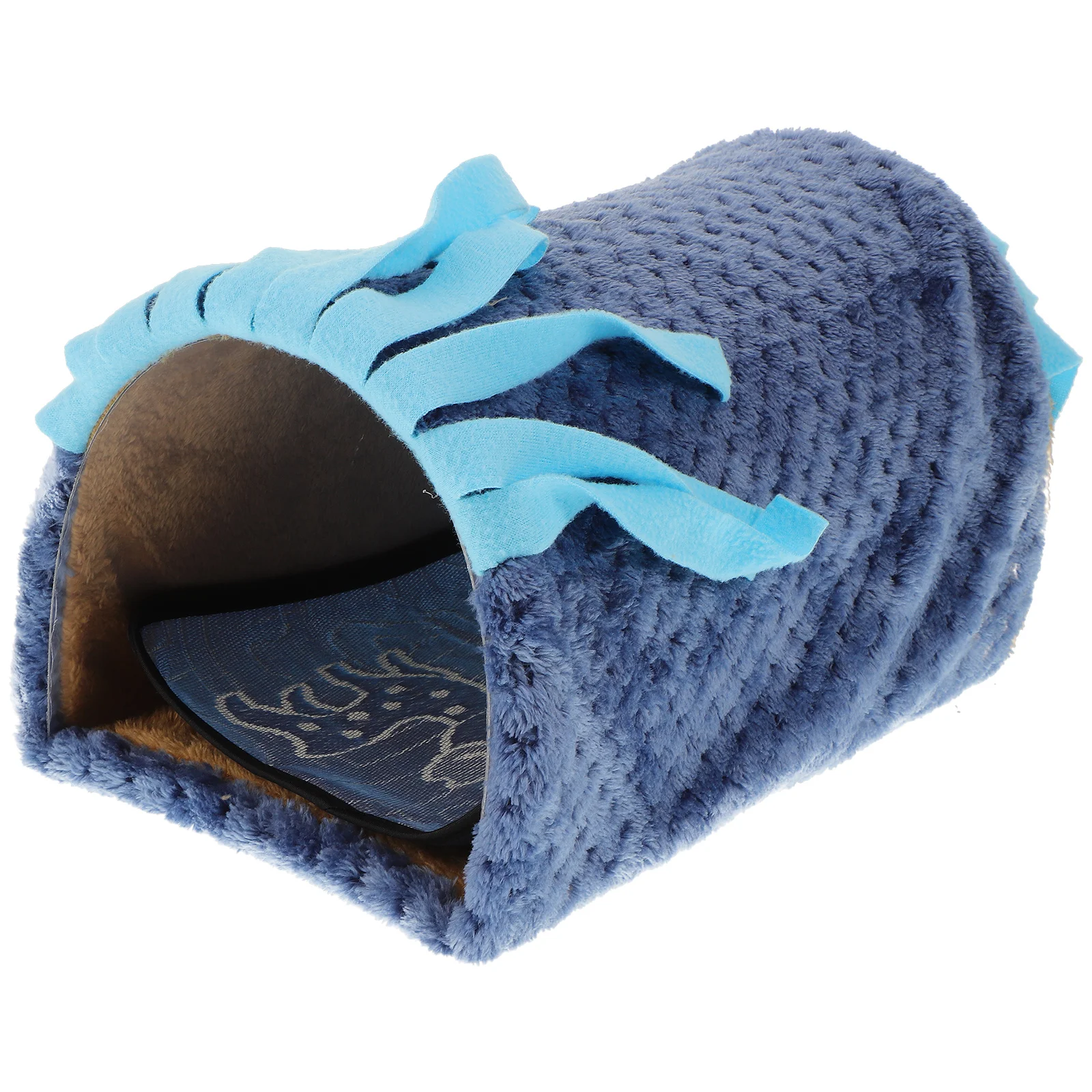 

Small Pet Tassel House Rabbit Tunnel Nest Blue Style Guinea Pig Hideout Hamster House Durable Long Use No Smell Fade Resistant