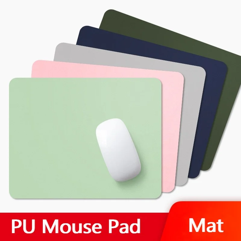 Bantalan Mouse PU kecil anti selip, bantalan tetikus kulit Universal, anti air, alas Mouse meja komputer, Laptop Solid