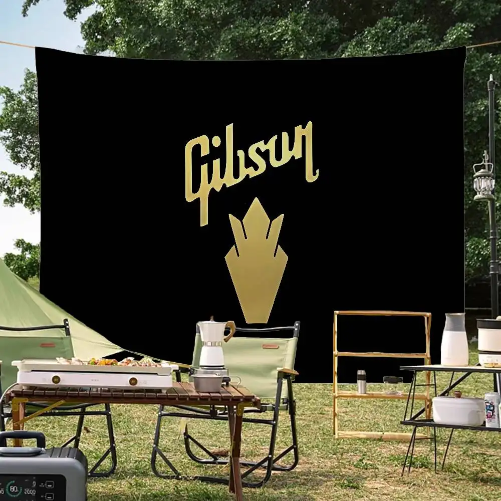 G-Gibson Music Creative Pattern Hanging Flag Polyester Printed Banner Hand Pulled Flag