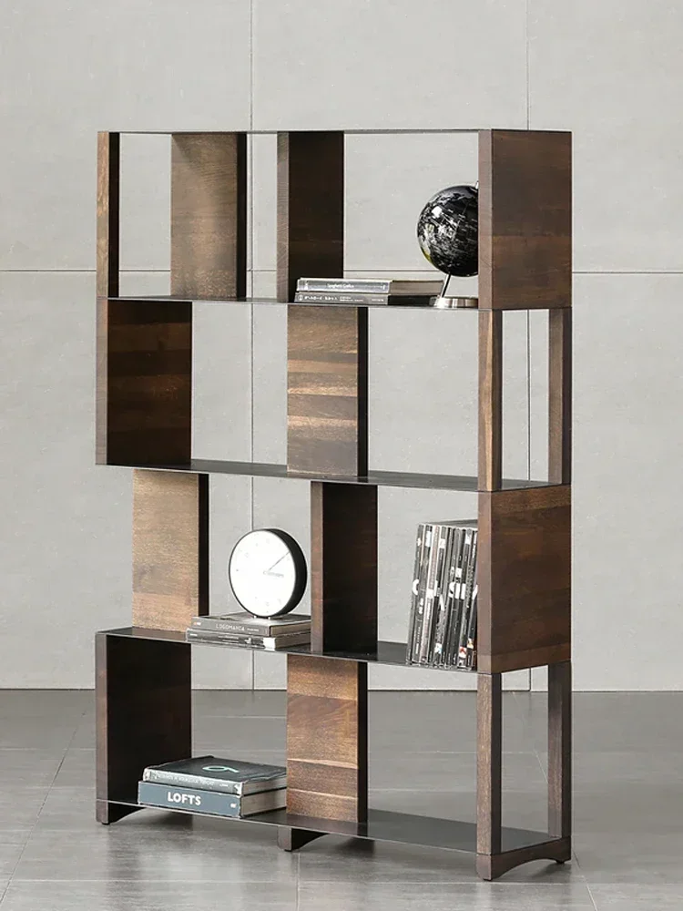 

Stainless steel bookcases against the wall, metal shelves, multi-layer combination bookshelves to the floor