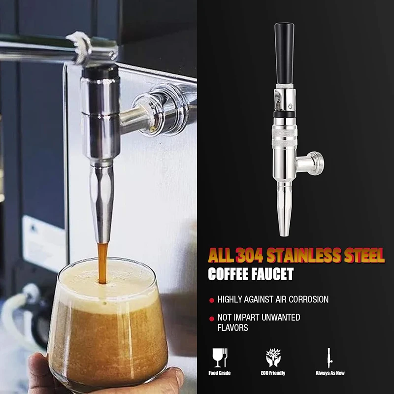 Nitro Cold Brew Faucet Coffee Tap,Stainless Steel Kegging Tap for Stout Beer,Creamy Cascade Effect,For Kegerator & Coffee System - view 6