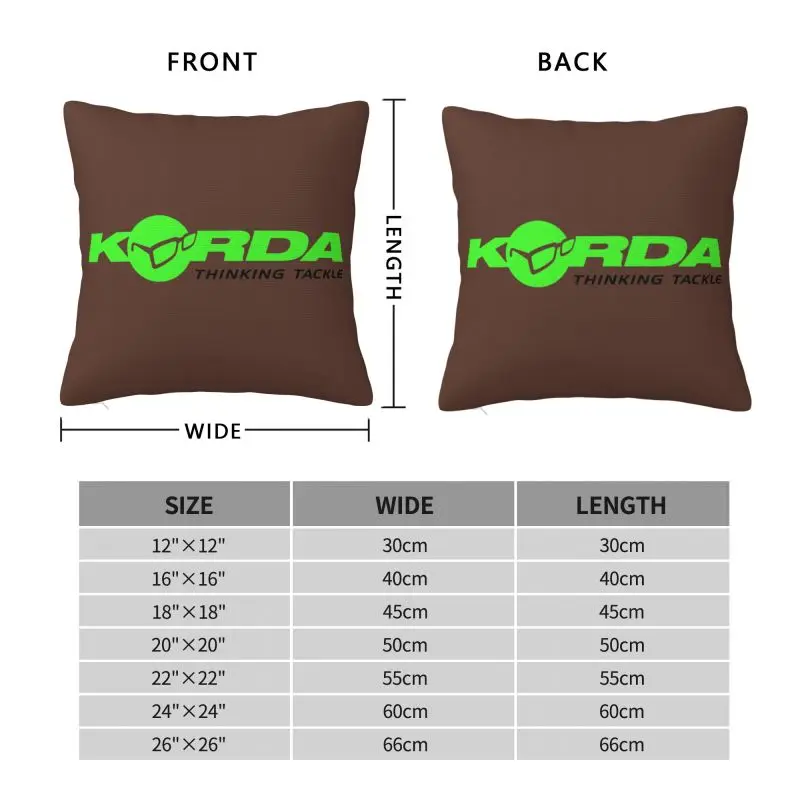 Korda Fishing Print Nordic Pillow Cover Bedroom Decoration Fish Carp Fisherman Gift Cushion