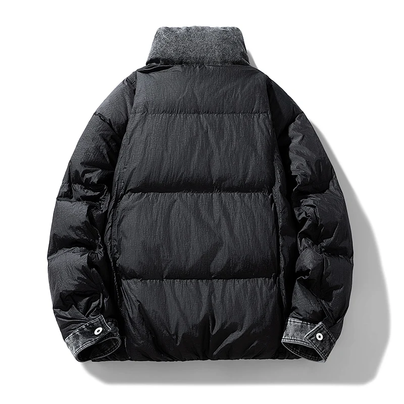【New】Winter 90% Down Jacket - US High - street Denim - Spliced Workwear Style (New Arrival)