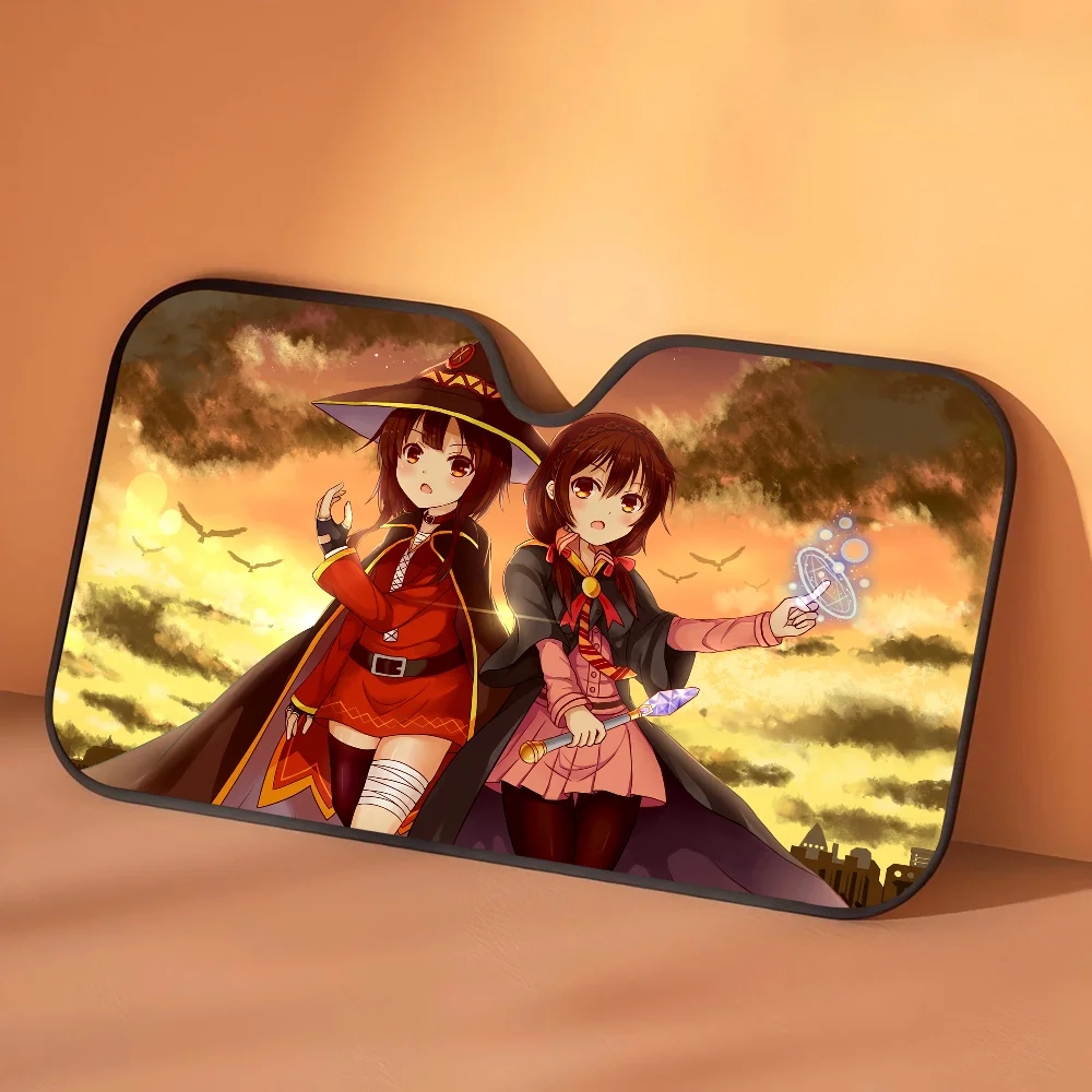 Mignon Aqua Konosuba pare-brise chauffant pare-soleil fenêtre de voiture pare-brise couverture pare-soleil Auto pare-soleil bâches de voiture