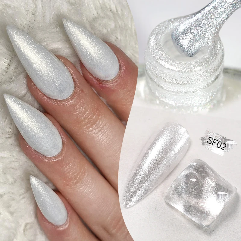 Lilycute 7ml glitter unha polonês colorido brilhante pérola auroras efeito concha manicure unha arte verniz sem necessidade de lâmpada curada