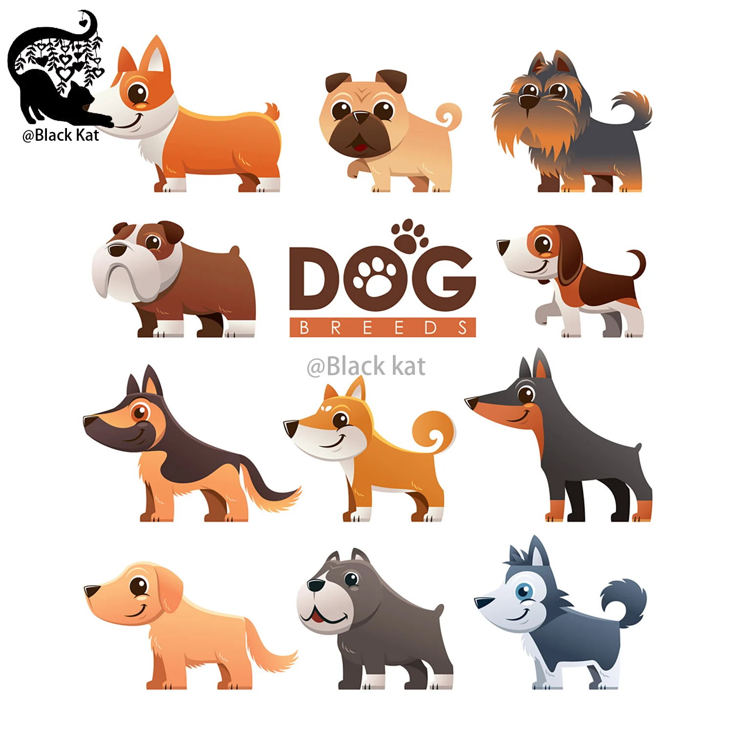 11Pcs Dog Breeds Metal Cutting Dies New Pet Animals Embossing Stencil For DIY Scrapbooking Card Craft