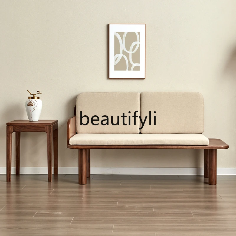 

North American black walnut sofa triple bench solid wood white oak sofa