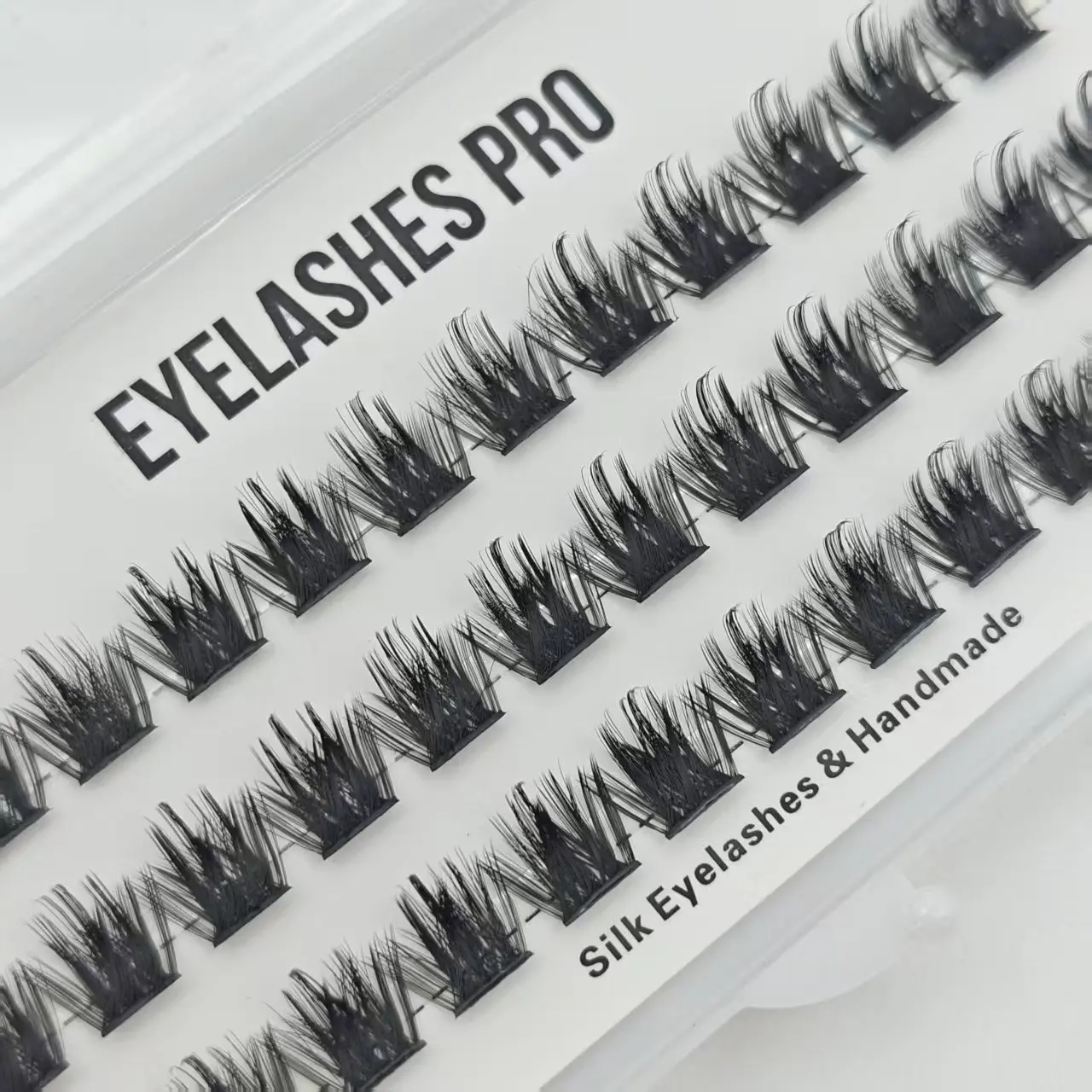 BBA-12 DIY Hand Made Eyelash Extension Segmented Flase Lashes Dramatic Lash Bundles Soft Ribbon Strip Eyelashes Makeup Lashes