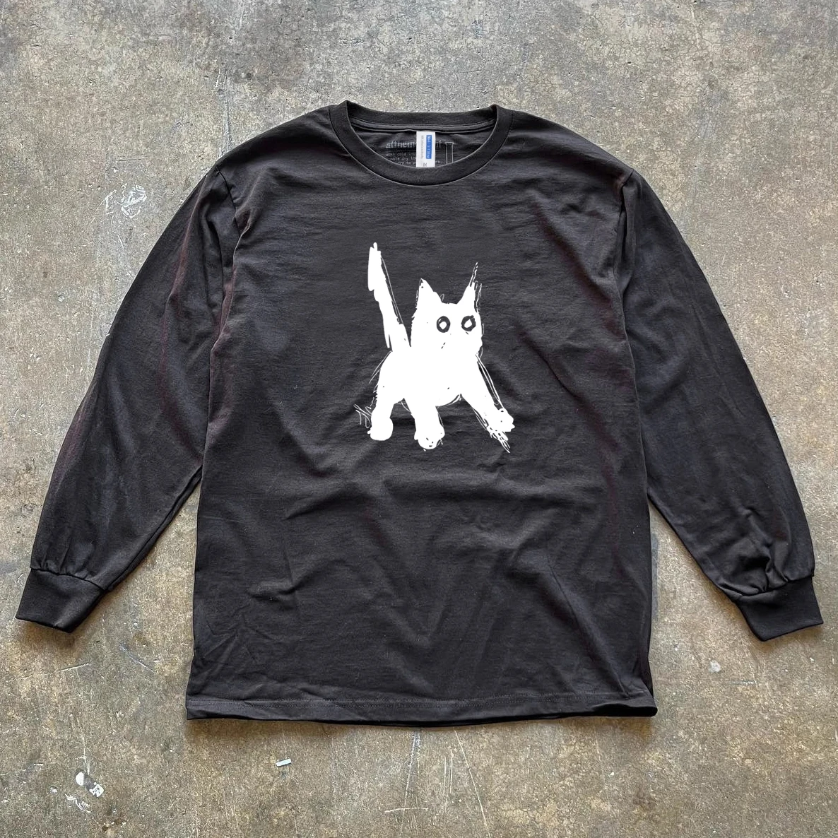 Pure Cotton 300g Heavyweight Long Sleeve T-Shirt Fun  Print Sporty Loose Fit Ins Super Popular Casual Wear for Men And Women