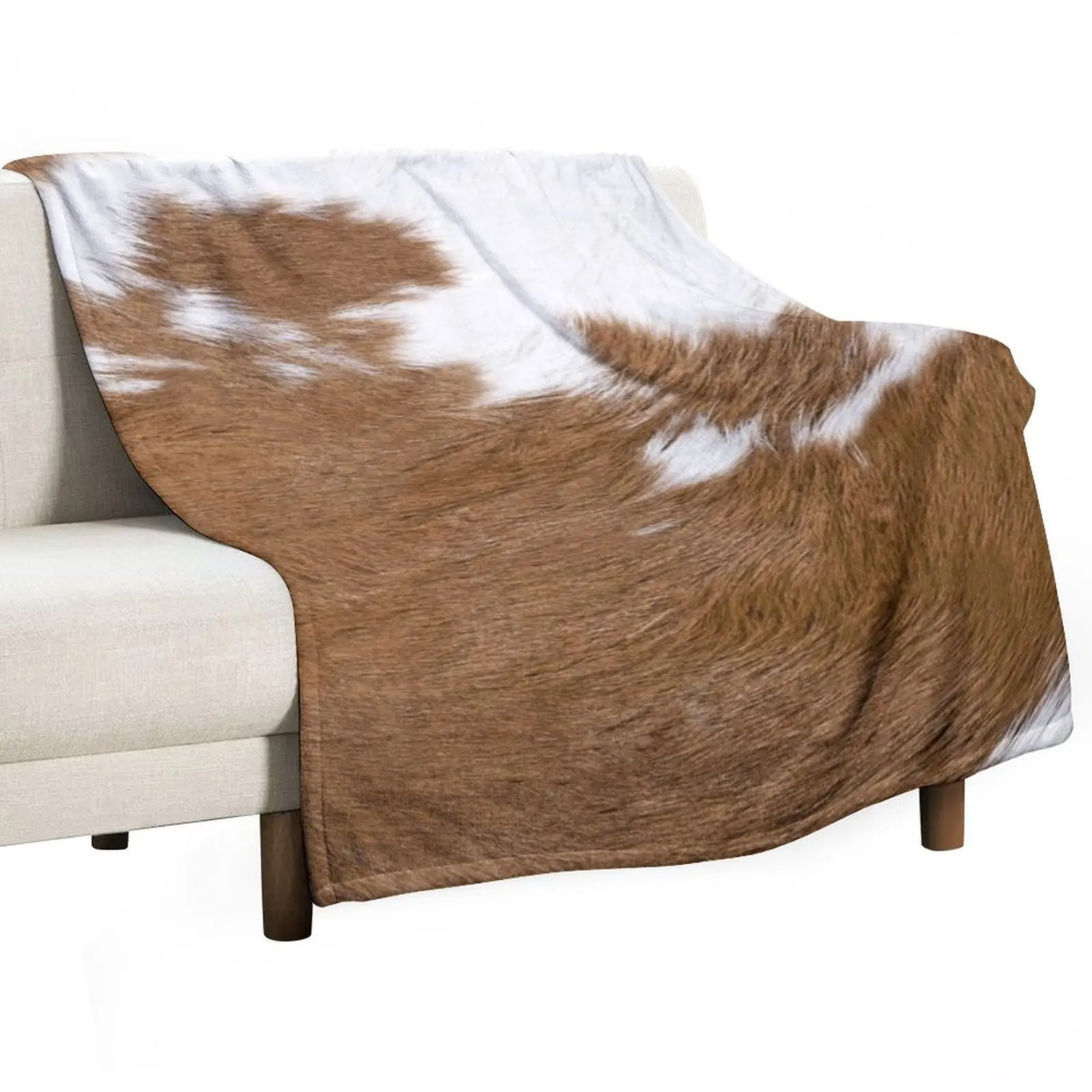 

Cow Hide Brown & White Throw Blanket Luxury Designer Soft Big Kid'S Decorative Sofa Blankets
