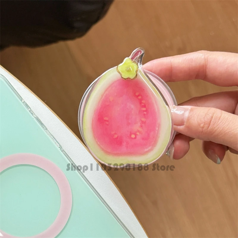 

Korean Cute Guava Rotate Magnetic Holder Phone Grip Tok Griptok Phone Stand Holder Support For iPhone For Pad Magsafe Smart Tok