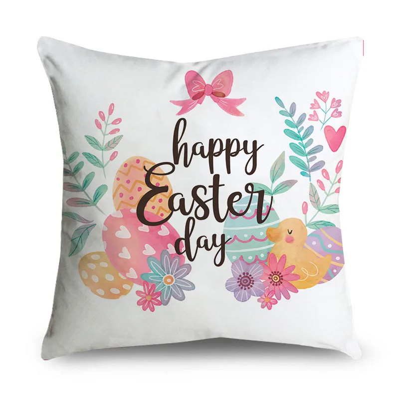 Easter theme pillowcase Easter egg rabbit pillowcase holiday party home decoration cushion cover 45x45cm