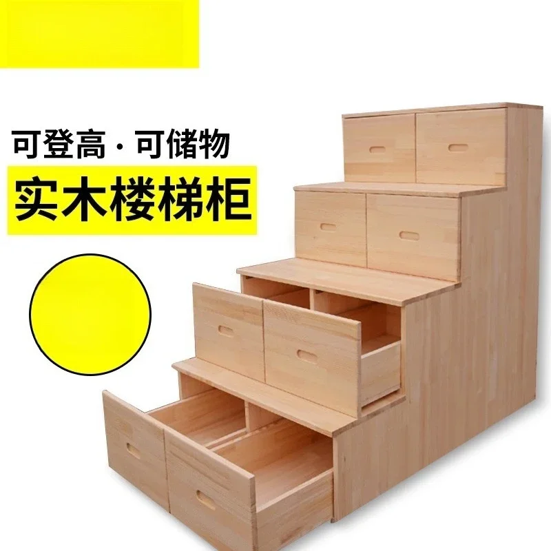 Integral cabinet Ladder cabinet Drawer type solid wood combination Multifunctional upper and lower bunk stairs