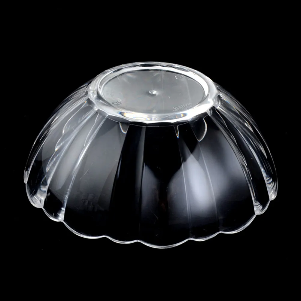 Crystal Clear Lightweight Plastic Lotus Dessert Bowl for Cold Foods Fruit Salad Vegetable Seasoning Appetizers Party Buffet