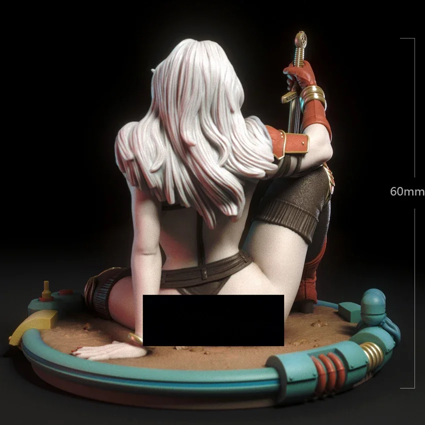 1/18 60mm 1/24 50mm Resin Model Kits Female Warrior Figurine Sculpture Unpaint 1/24 figure  RW-595