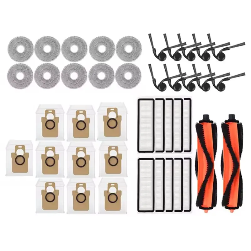 

【ESSENTIALS】42 предмета для робота-пылесоса Xiaomi Mijia 5C OV42CN: основная щетка, боковая щетка, HEPA-фильтр, тряпка для уборки, мешок для пыли, запасные части.