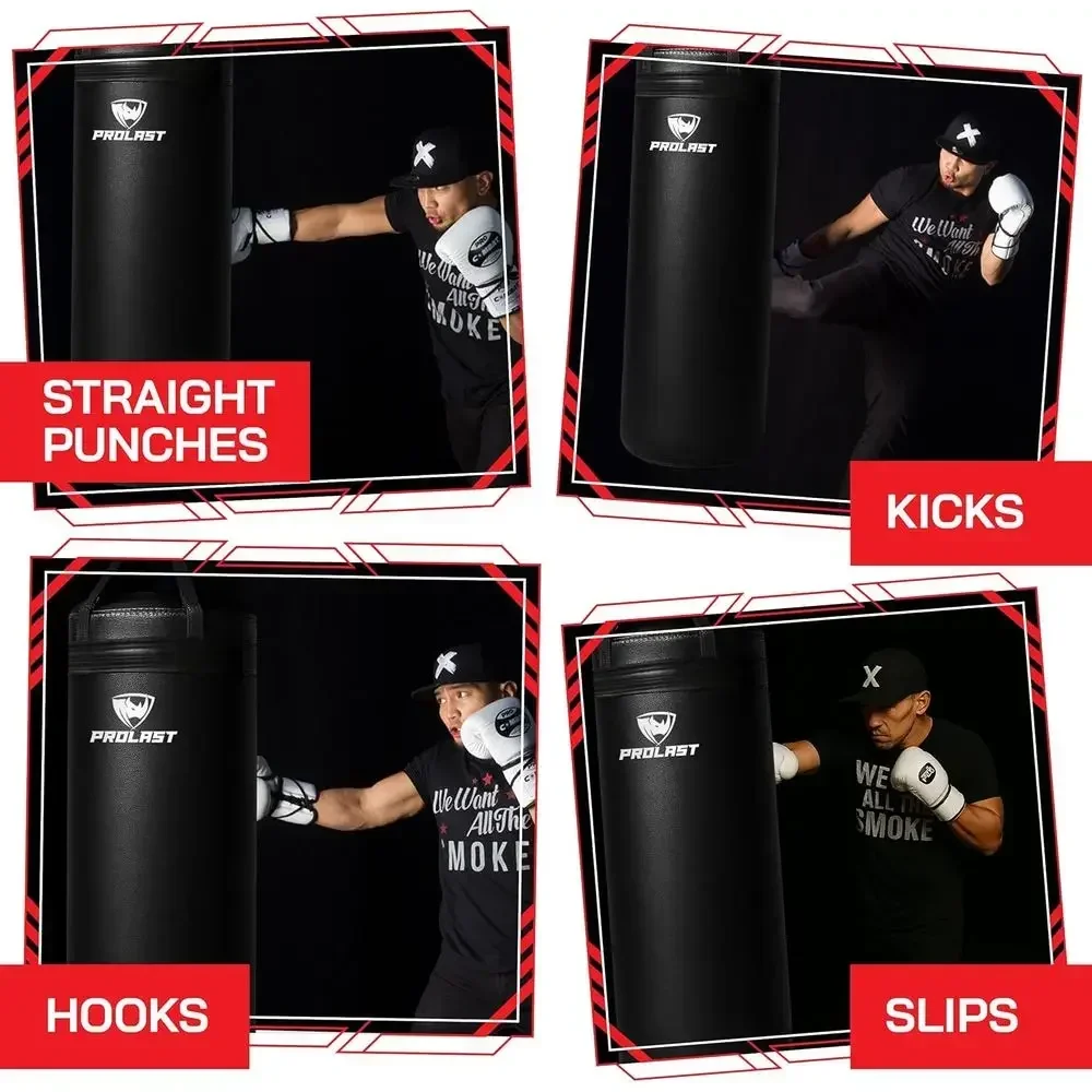 Extra Large Black Punching Bag for Adults - Ideal for Boxing, MMA, Martial Arts, and Muay Thai Training