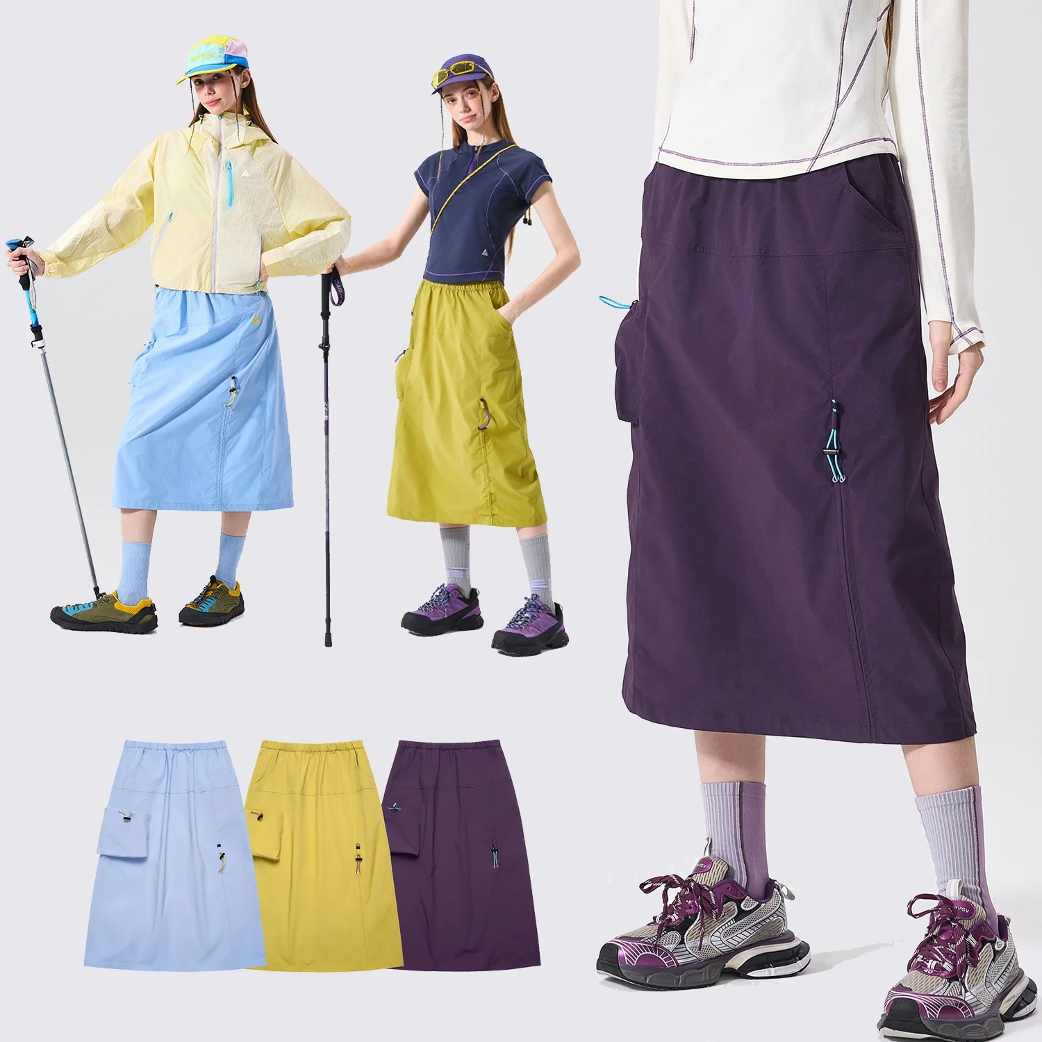 Y2k Fashion Waterproof Skirt Women Outdoor Quick Dry City Hiking Streetwear Loose Casual Sport Track Cargo Pant Skirts