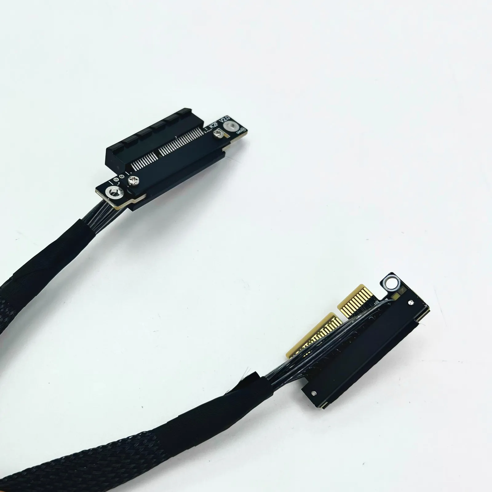 ADT New Upgrade Dual Side Bending PCIe 5.0 x4 Gen5 High Speed Lossless Extension Cable GEN5 4X Soft Flexible for Compact Chassis