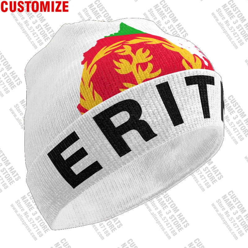 Eritrea Knitted Hat Free Custom Name Winter Cold Pullover Eritreans Eri Lion Flag Africa Ertra Keep Warm Caps Al Hip Hop Beanies