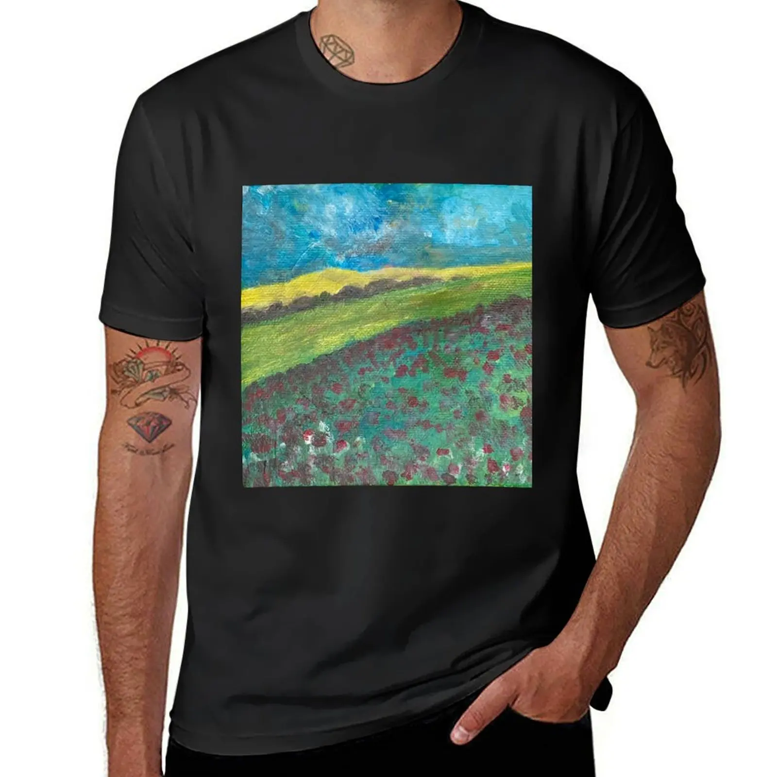 

Fields Over There T-Shirt for a boy customs design your own kawaii clothes plain Men's t shirts